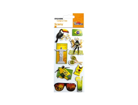 Adesivos com Brilho em Relevo Brasil GLOBAL GIFT