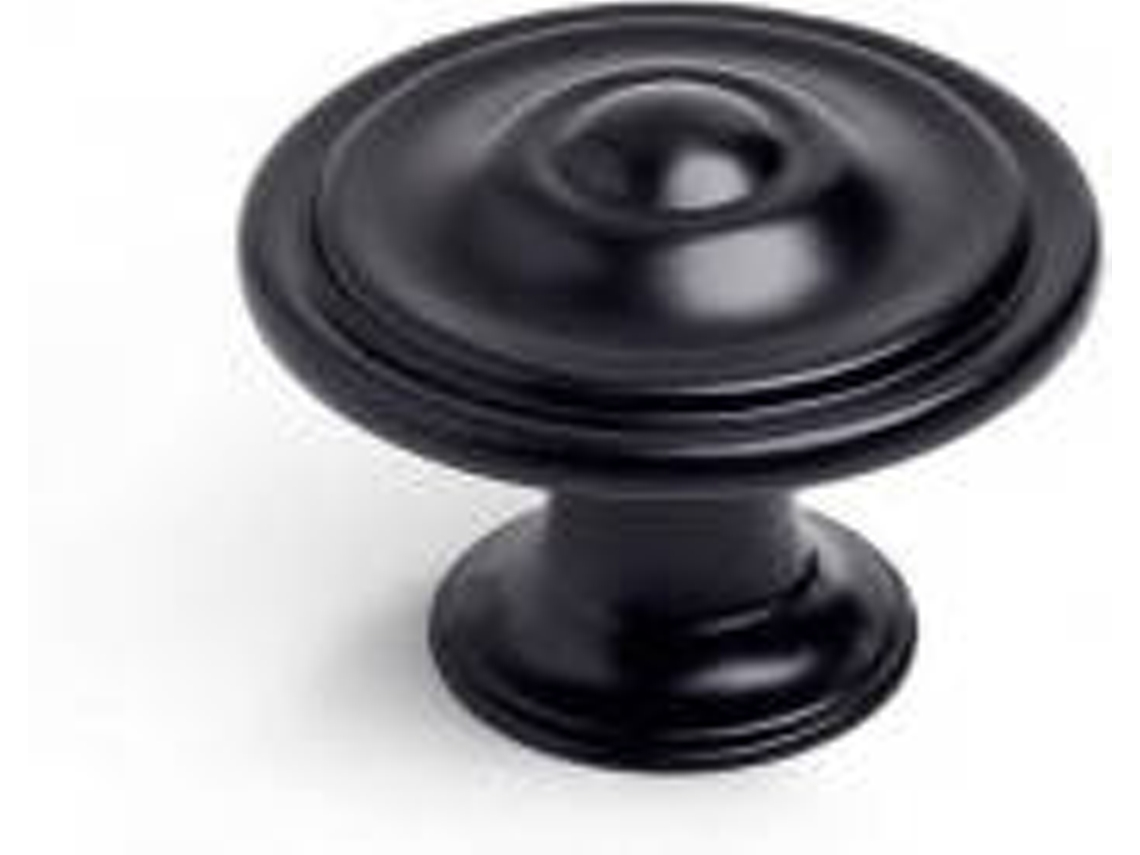 Conjunto de 4 Puxadores Redondos para Móveis Fabricado em Zamak Preto Mate Mod.3110 REI