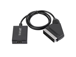 Conversor digital compatível com SCART para HDMI Slowmoose, plug and play de plástico, alta nitidez 1080p, desempenho estável, adaptador de vídeo