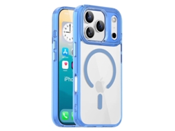 Capa Transparente Para Iphone 17 Pro, Resistente A Quedas, Azul Claro.