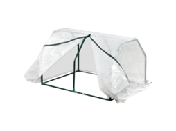 Estufa de Jardim Terraço 100x70x60cm Estufa Pequena com Zíper Pra Cultivos de Plantas Flores Estrutura de Aço Cobertura Pe Branco Ge