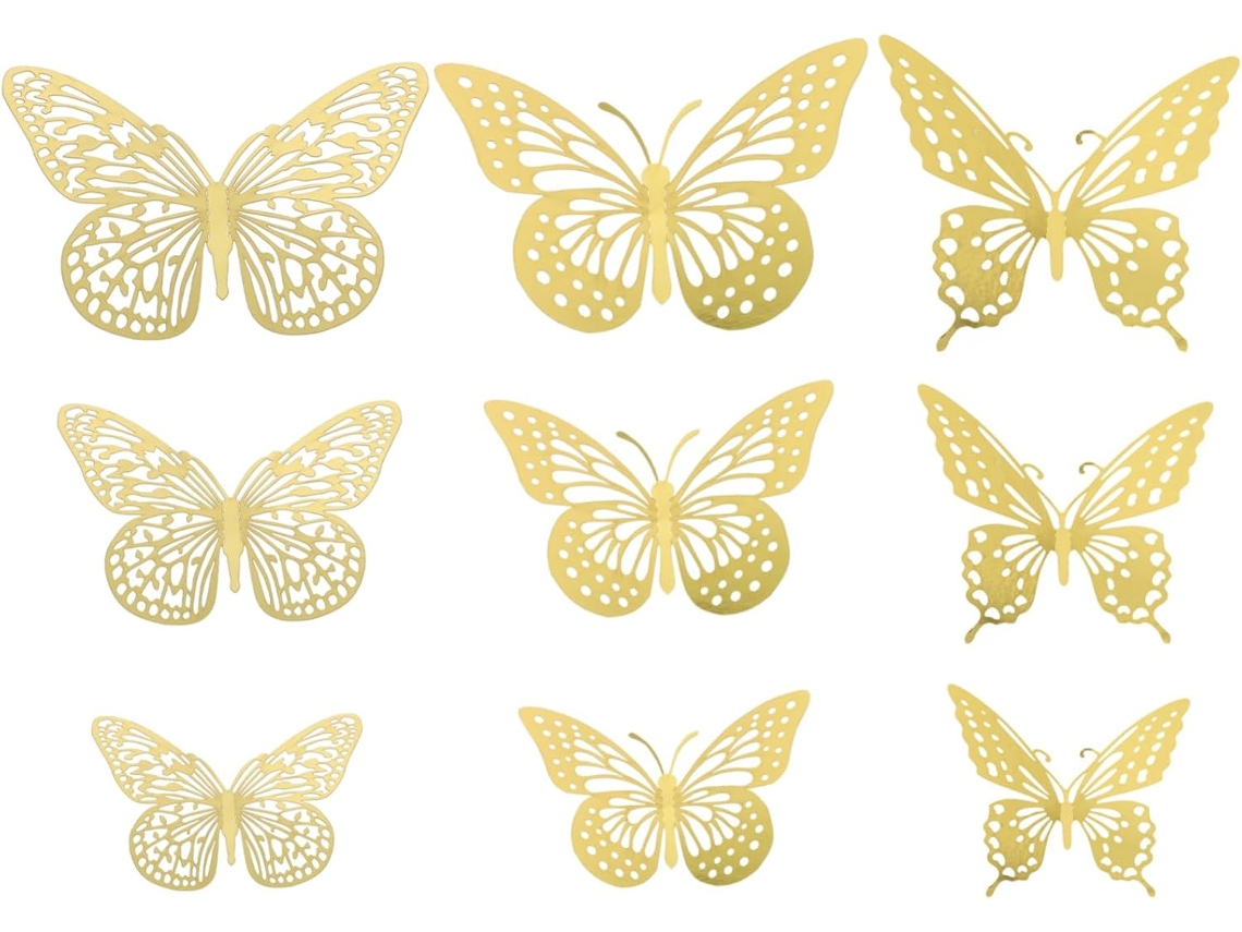 Conjunto De 108 Adesivos De Parede Em Formato De Decorações Para Casa, Na Cor Dourada.