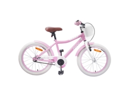 Vidaxl Bicicleta Infantil 18 Polegadas Para 5-7 Anos Rosa Claro