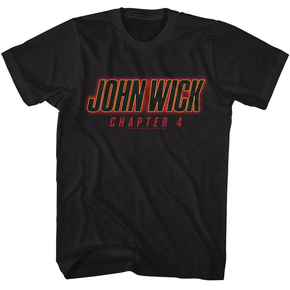 Unisex Adult T-shirt Rockinstone John Wick Chapter 4 Logo Black Sizem