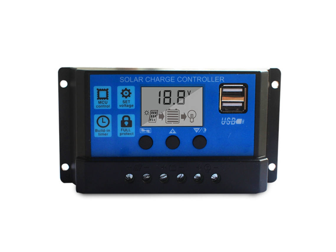 Controlador de Carga Solar 20A 12V/24V Pwm com Display LED e Proteção Automática S/MARCA