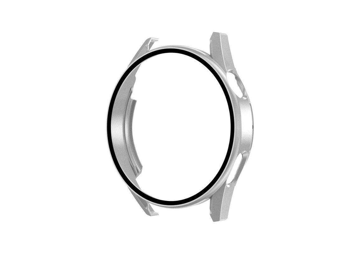 Capa Protetora com Película de Vidro Temperado para Smartwatch Gt3 46mm Prata