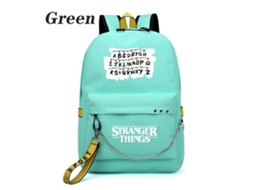 Mochila Escolar Stranger Things Com Carregamento Usb Verde Aquaforge
