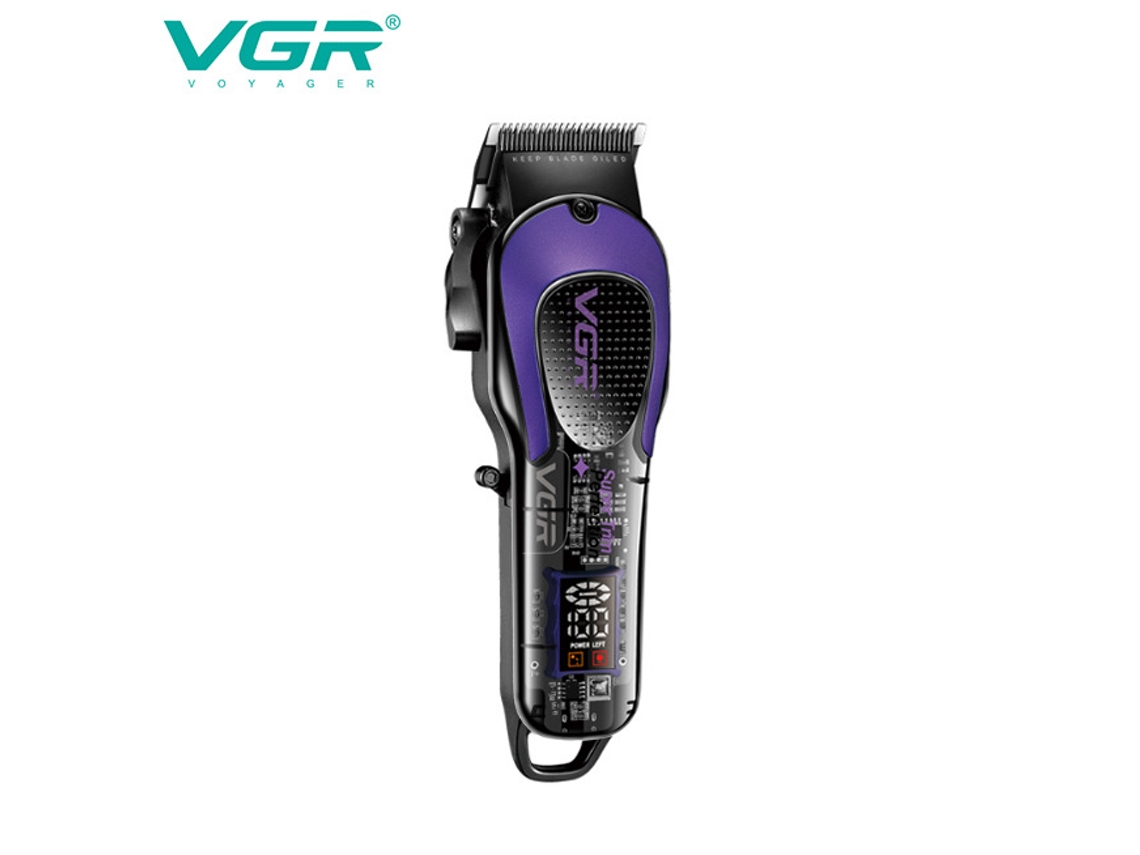 (azul) Máquina De Cortar Cabelo Elétrica Com Visor Digital Recarregável