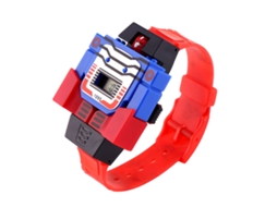 Relógio eletrônico digital infantil com pulseira de silicone removível, vermelho.