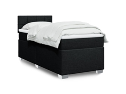 Vidaxl Cama Com Molas/colchão 90x190 Cm Tecido Preto
