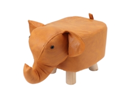 Taburete de Elefante Adorável Cartoon Upholstered para Jardim de Infância Quarto Sala Laranja | S/MARCA