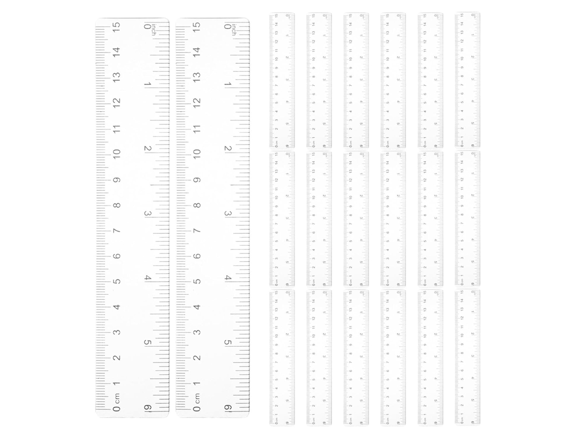50 Réguas Retas De Plástico, 15 Cm (6 Polegadas)