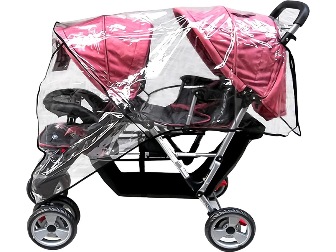 Capa de Chuva para Carrinho de Bebê Duplo, Transparente AQUAFORGE