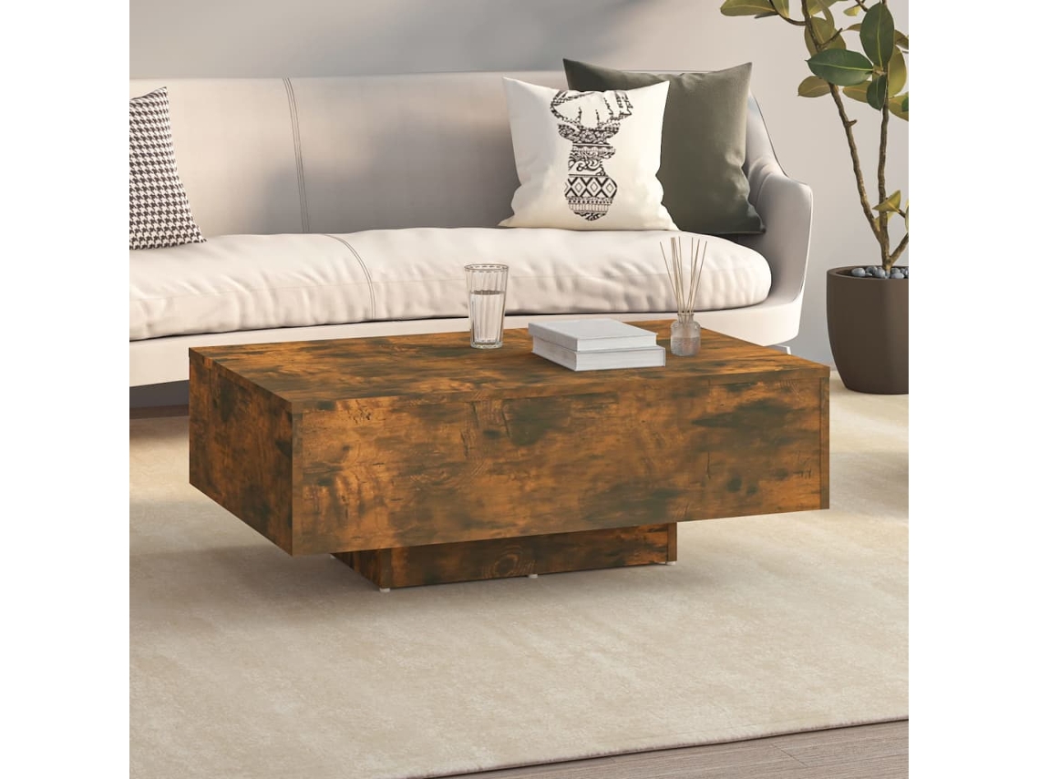 Vidaxl Mesa De Centro 85x55x31 Cm Derivados De Madeira Carvalho Fumado