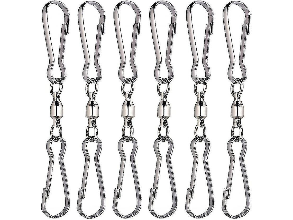 Rebe 6 Clips de Giro Suave de Acero Inoxidable para Rotadores de Viento Colgantes Columpios Con Clip Dual Resistente Al Clima