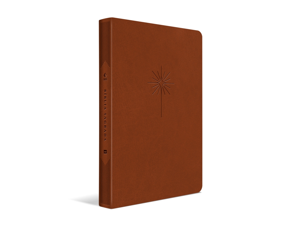 Livro Bíblia Nvt - Filament - Marrom, Luxo Couro Sintético Slim Letra Grande De Mundo Cristão (português)