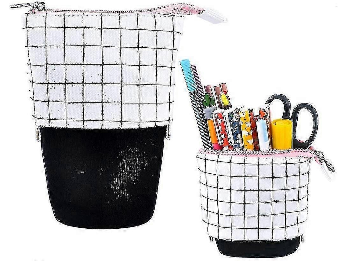 Suporte Para Lápis Transformer Stand Shop Canvas Pu Desenho Animado Gato Fofo Estojo Telescópico Bolsa Para Lápis Papelaria Caixa Slowmoose
