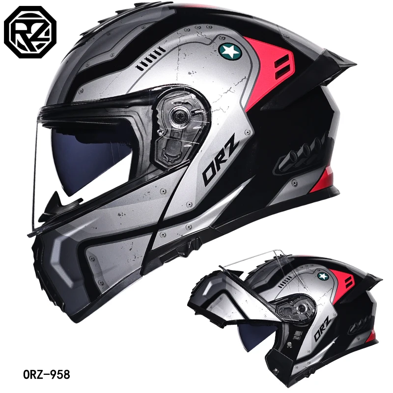 (l) Capacete Modular De Motocicleta Com Abertura Superior E Viseiras Duplas, Certificado Pelo Dot.