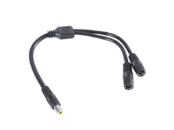 Cabo adaptador Y DC7909 7,9x5,5mm para painel solar com um macho e duas fêmeas 30cm preto CHARM