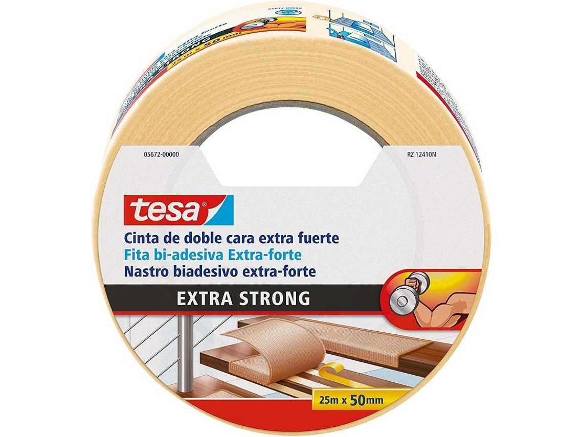 Fita dupla face extra forte - Bege 25m x 50mm