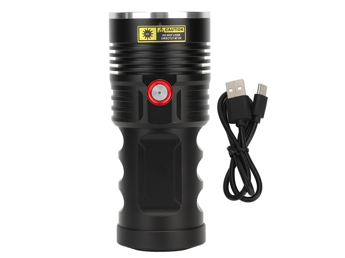 Lanterna UV 365nm Recarregável para Detecção de Fungos, Moedas e Falsificação | S/MARCA
