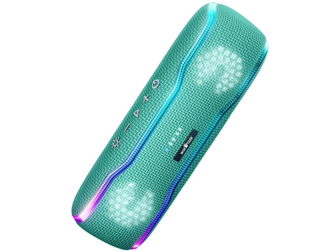 Caixa de Som Portátil para Uso Externo À Prova D'água Ipx7 com Luz Estéreo. MDUG (verde Grama)
