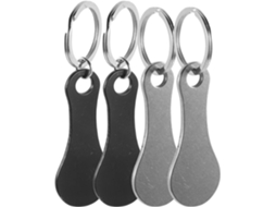 Chaveiros Leves Em Deslizante Com Fichas Para Carrinho De Compras, Conjunto De 4 Unidades.
