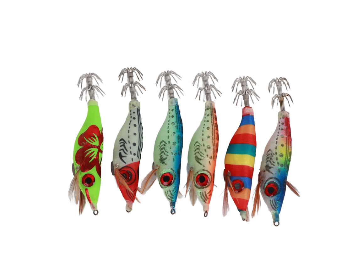 Isca Artificial Camarão de Madeira 10cm com Anzóis 6pcs