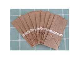 2026altiro-10 Sacolas De Pratos De Seda Rustica Com Gola De Renda Para Talheres Natal Mesa Vintage