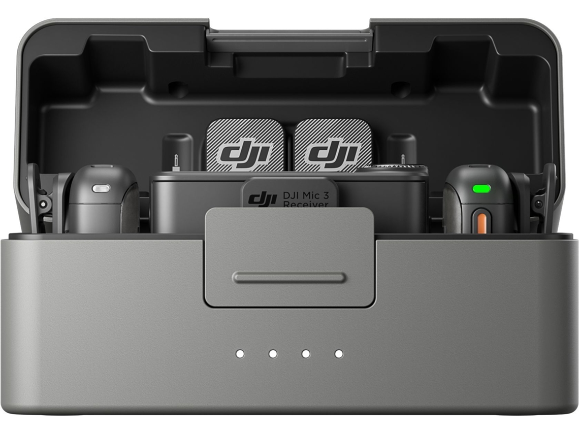 Estojo de carregamento para DJI Mic 3, microfone, 2 transmissores e 1 receptor