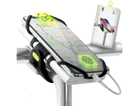 Suporte Para Telefone E Banco De Energia (tela De 4 A 6,5 Polegadas) - Fixação No Guidão E Haste Da Bicicleta - Preto