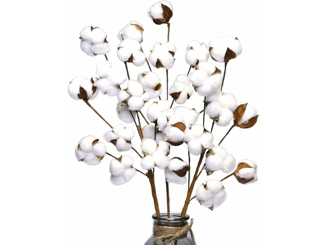 3 Pacotes com 10 Flores Artificiais de Algodão Seco Cada. AQUAFORGE