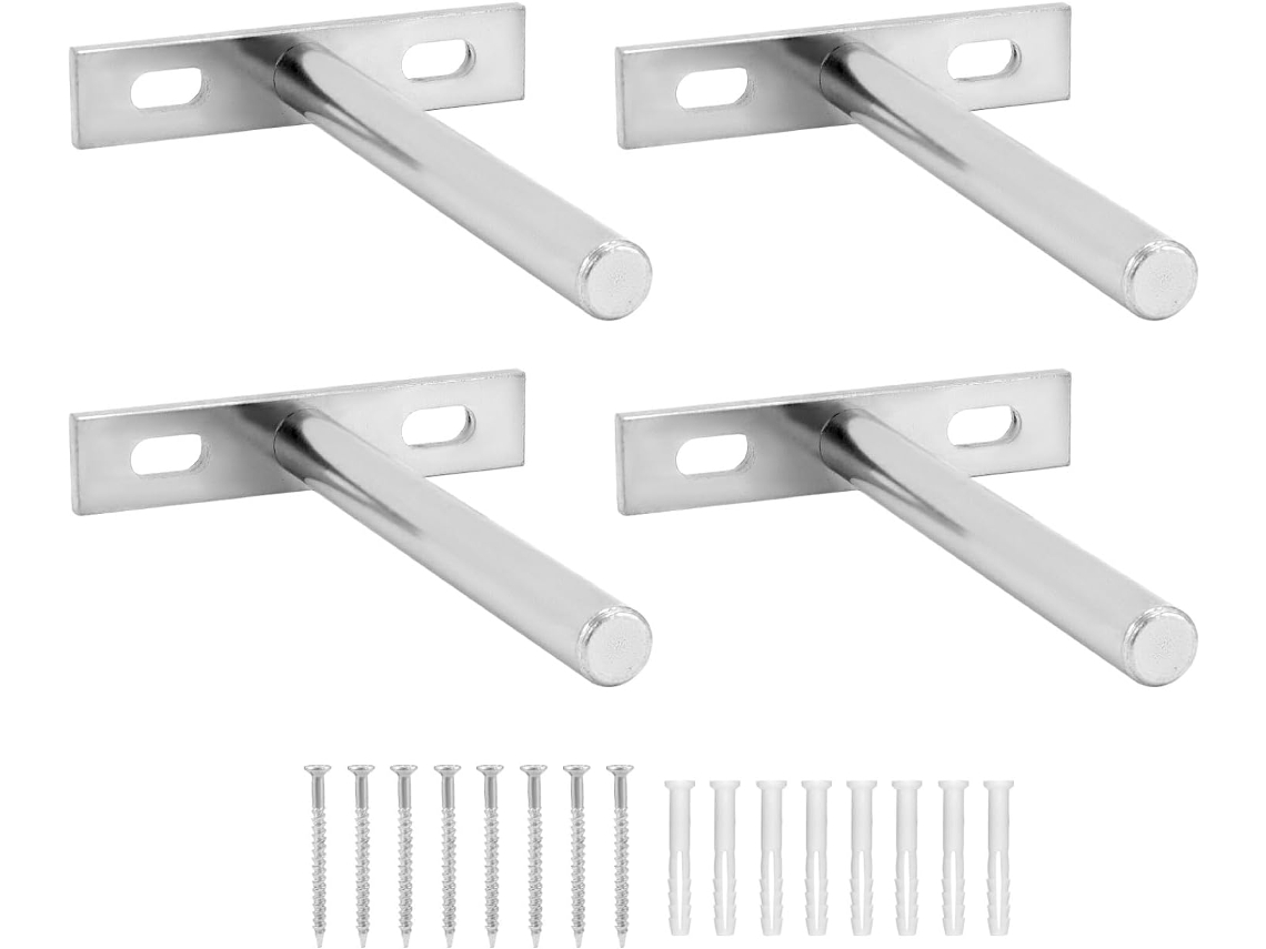 Suportes de prateleira de madeira invisíveis para montagem na parede, suportes de prateleira flutuante de 100 mm com parafusos de montagem.