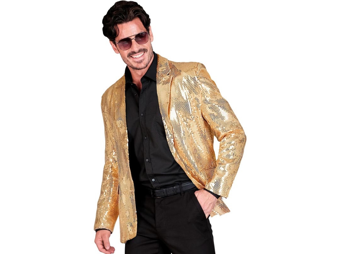Jaqueta Moda Disco Dourada Masculina