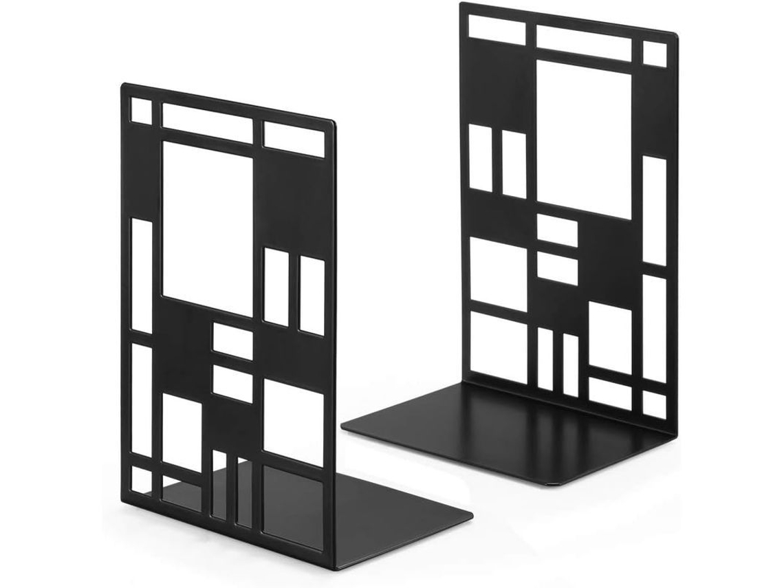 Suportes de livros Nova Line de metal pesado, decorativos, anti deslizantes, presente para amantes de livros, preto, 175mm 2025 S/MARCA