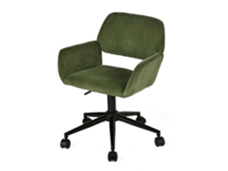 Cadeira de Escritório em Veludo Cotelê Verde Oliva, Ajustável em Altura, Rotação de 360° ROSS MEUBLES COSY