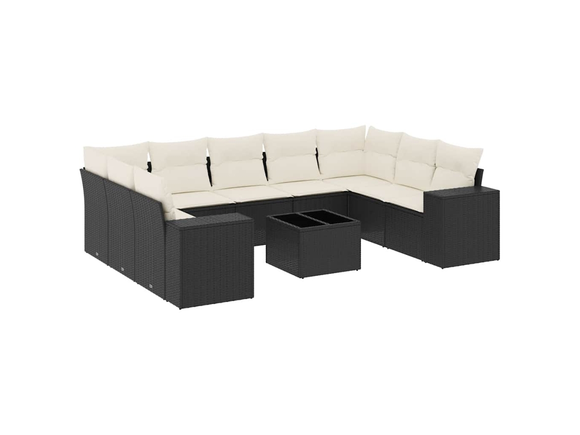 Garden Sofa Set, Garden Sofa Sets Vidaxl Preto Rattan / Vime (n/a)