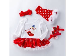 Conjunto de Saia Macacão de Bebê de Roupas de Natal 73Cm