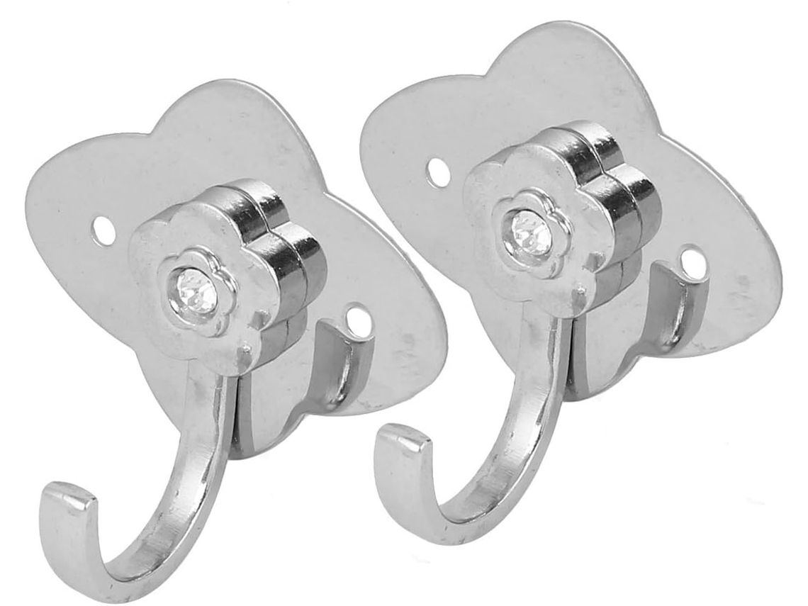 2 Acessórios para Banheiro, Ganchos de Parede em Aço Inoxidável, Formato Flor CHABERLU