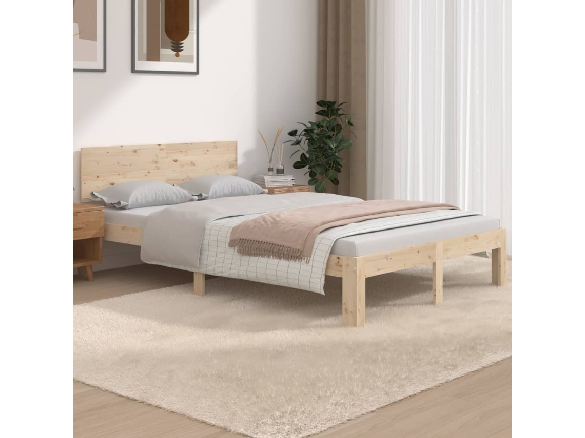 Vidaxl Estrutura De Cama Pequena Casal 120x190 Cm Pinho Maciço