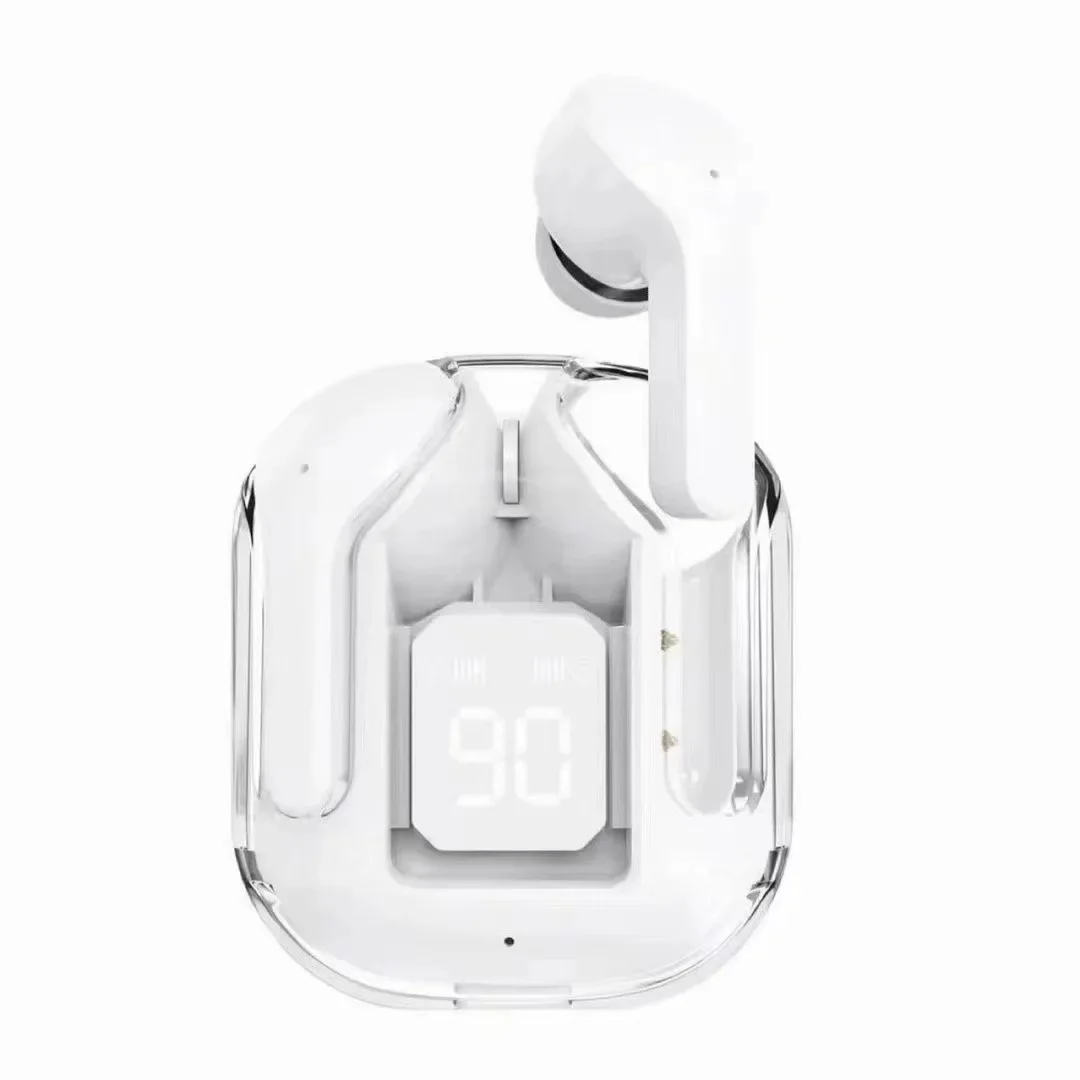 Fones de Ouvido MDUG TWS Bluetooth com Cancelamento de Ruído, Visor Digital, Estojo Transparente (verde)