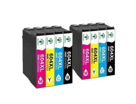 Cartuchos De Tinta Compatíveis Greensky Para Epson 604 Xl Ananás Lote De 8 Preto Ciano Magenta Amarelo
