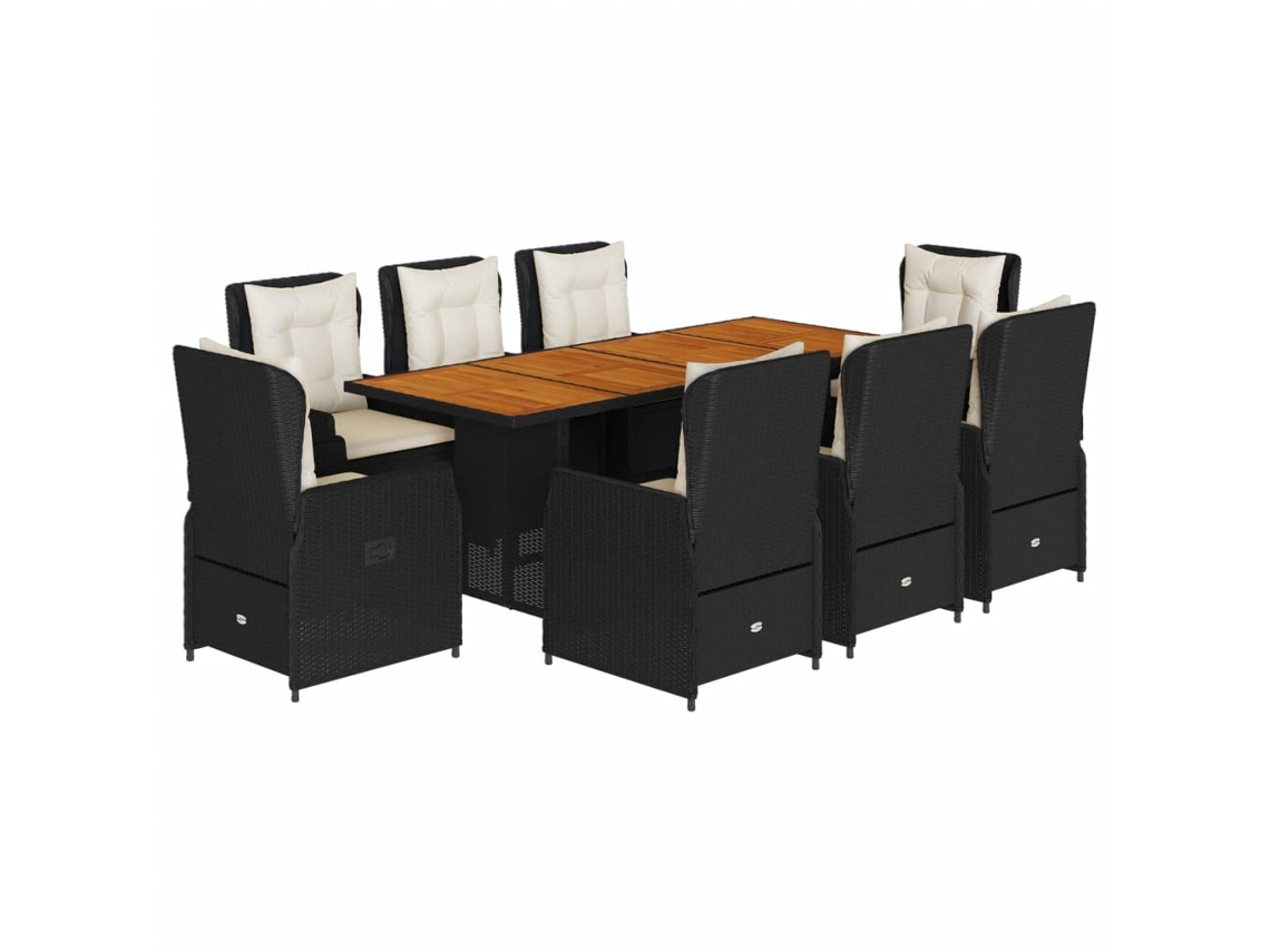 Garden Dining Set, Garden Dining Sets Vidaxl Preto Rattan / Vime (n/a)
