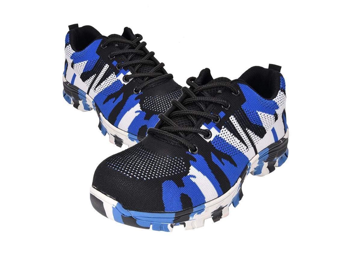 Zapatos De Seguridad Para Hombre Con Punta De Acero Botas De Trabajo Camuflaje Azul 43