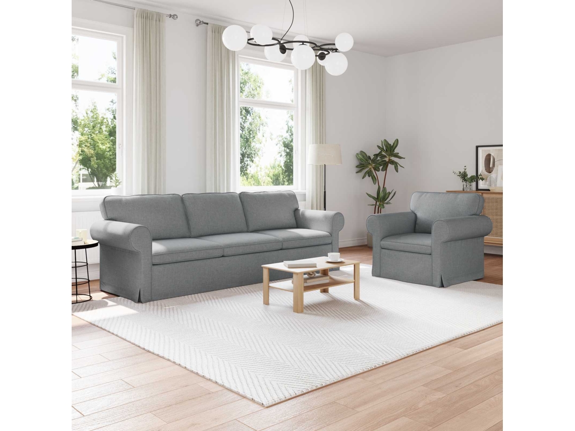 Vidaxl Conjunto De Sofás 2 Pcs Cinzento-claro 245 X 82 X 80 Cm Tecido