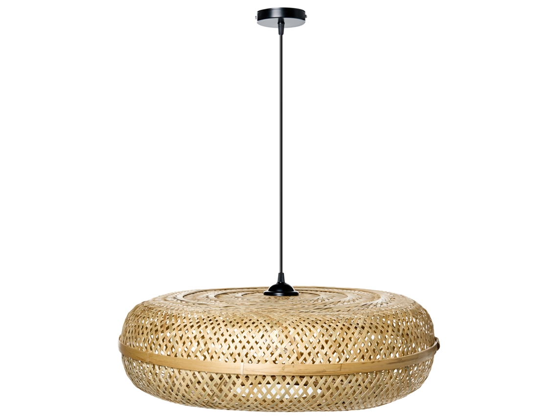 Lámpara Colgante Beliani Lajas De Bambú Natural 62x62x133