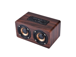 Coluna Retro Wireless Wood BluetoothPortable Mini Bluetooth Altavoz 3D Dual Loudspeakers Support