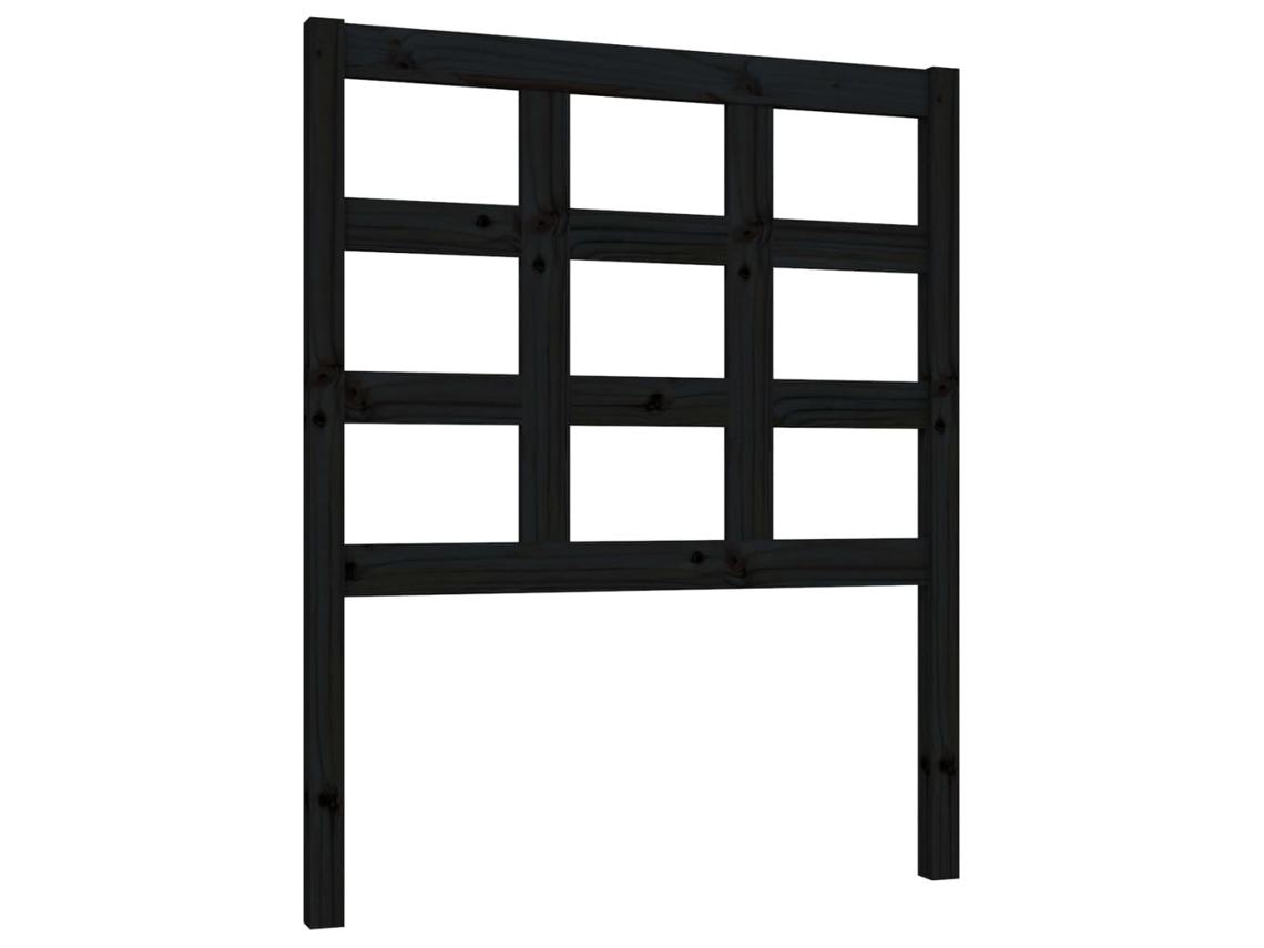 Bed Headboard, Bed Headboards Vidaxl Preto Madeira De Pinho (80.5 X 100 Cm)