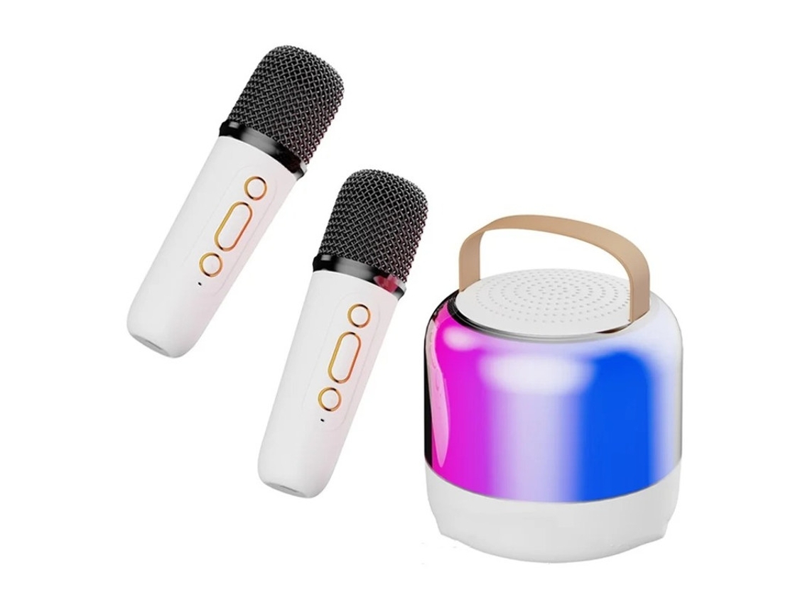 Mini Máquina De Karaokê Para Crianças Máquina De Karaokê Portátil Com 2 Microfones Sem Fio E Luzes Led Coloridas Para Festa Em Casa Brinqu Yizhood
