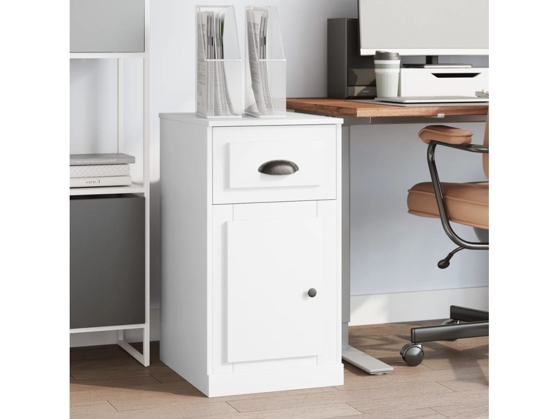 Vidaxl Armário De Apoio C/ Gaveta 40x50x75 Cm Deriv. Madeira Branco